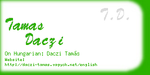 tamas daczi business card
